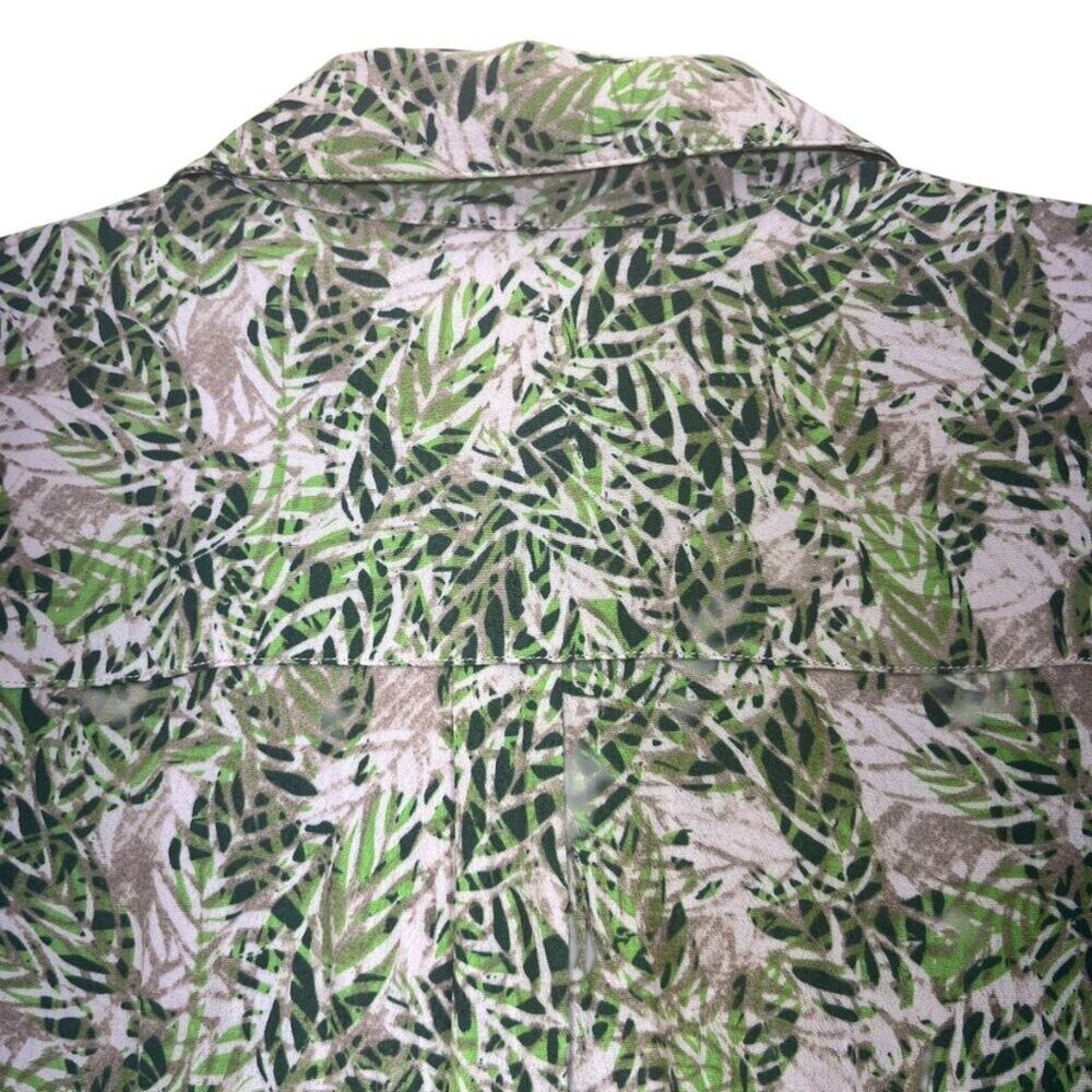 CAbi Dress Green Women's Size M Faux Wrap Elastic Waist Long Sleeve Green Tropic - Picture 12 of 12